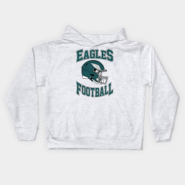 Philadelphia Eagles Football Team Kids Hoodie by Cemploex_Art